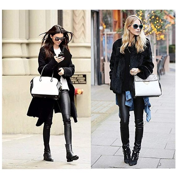 Women's Stretchy Faux Leather Leggings Pants - Picture 4 of 6